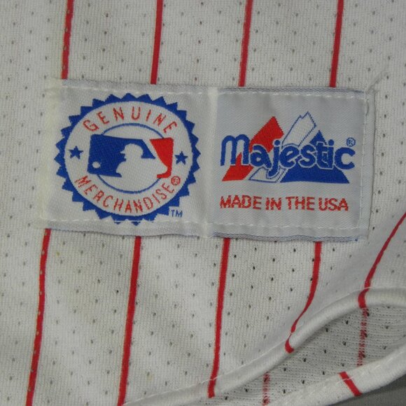 VINTAGE RARE MAJESTIC ANAHEIM ANGELS PINSTRIPE BASEBALL JERSEY IN SIZE L - Picture 9 of 10